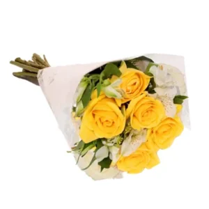Buquê com 5 Rosas Amarelas