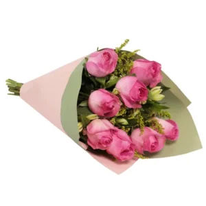 Buquê com 8 Rosas Rosa