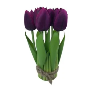 Arranjo De Flor 7 Tulipas  19Cm - Lily - Roxo