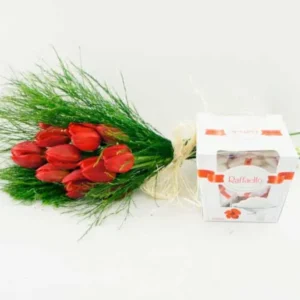 Apaixonante Buquê De 20 rosas com Pelúcia e Ferrero rocher