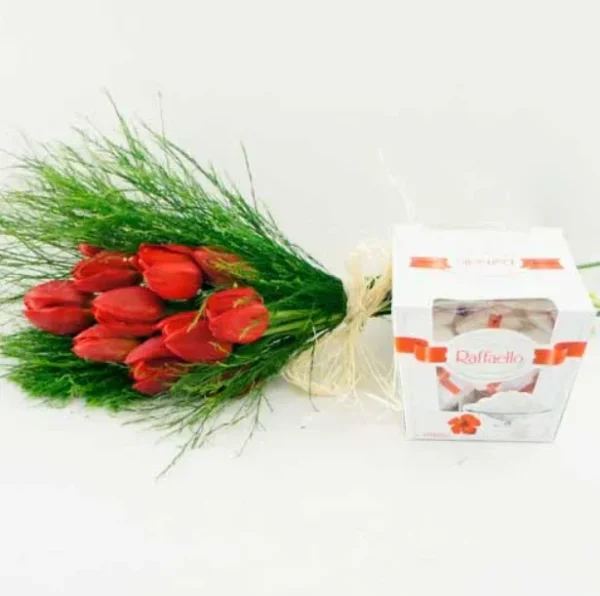 Apaixonante Buquê De 20 rosas com Pelúcia e Ferrero rocher