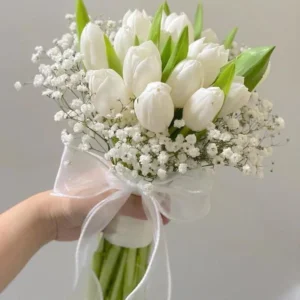 Tulipas Brancas e Gypsophila